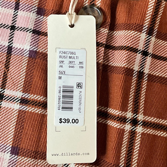 Copper Key Orange and Pink Plaid Skirt - Picture 2 of 3